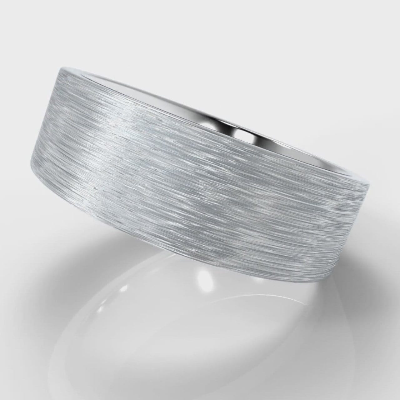 7mm Flat Top Comfort Fit Brushed Wedding Ring