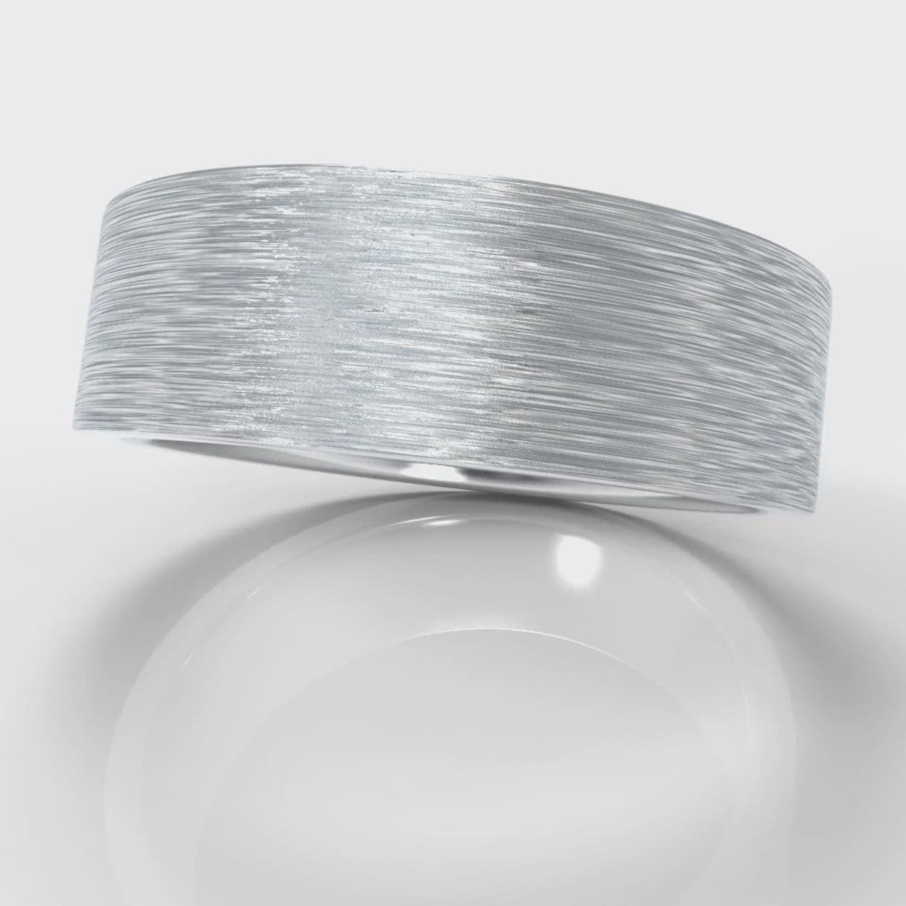 7mm Flat Top Comfort Fit Brushed Wedding Ring