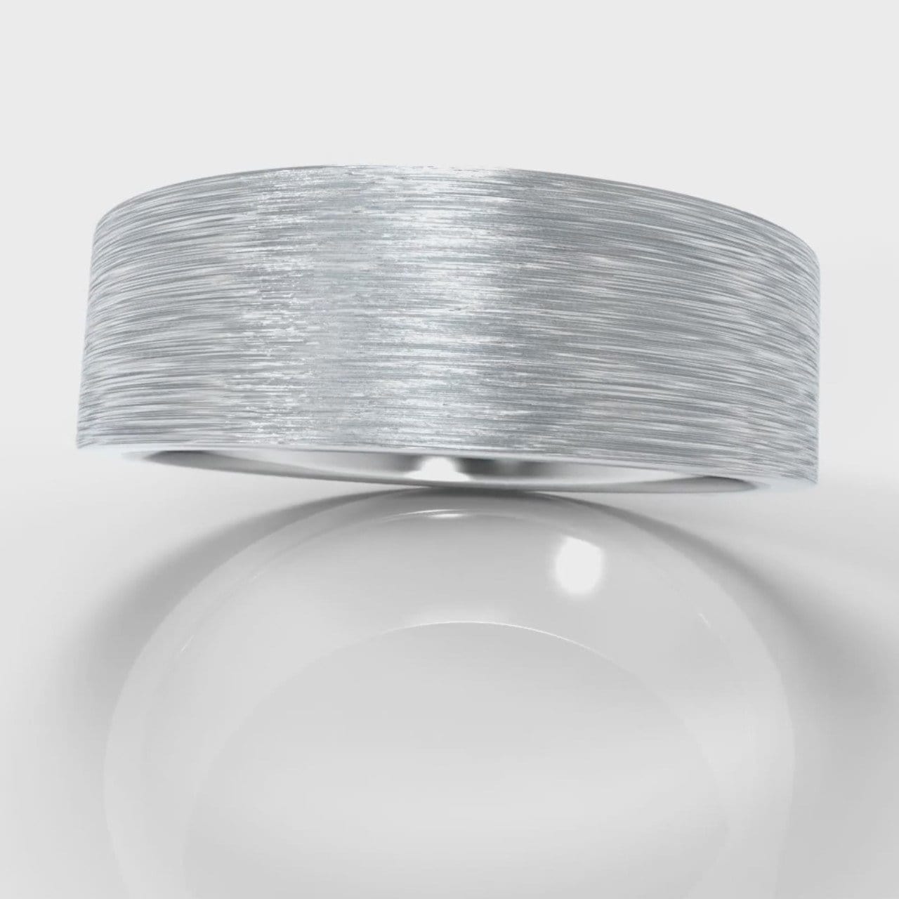 7mm Flat Top Comfort Fit Brushed Wedding Ring