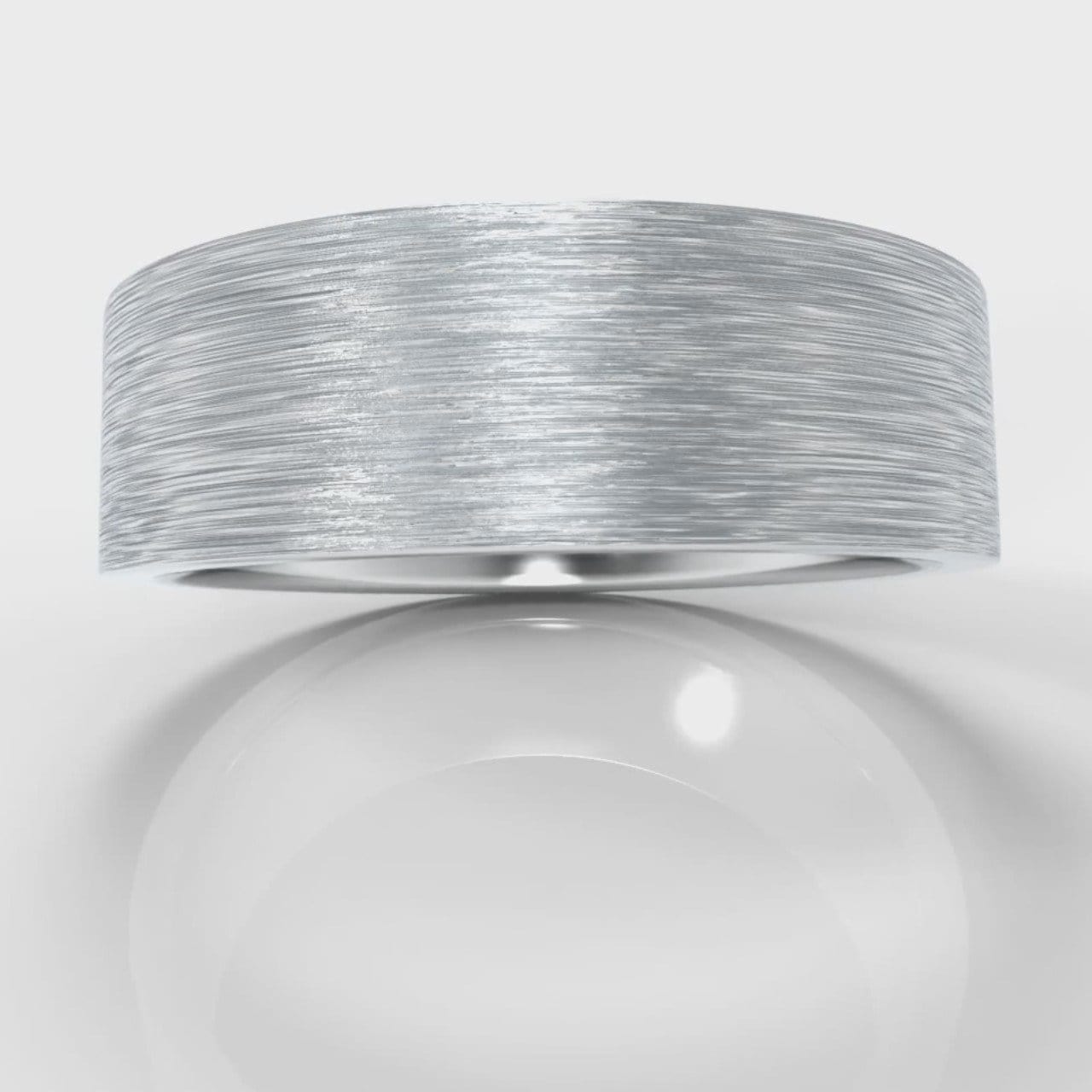 7mm Flat Top Comfort Fit Brushed Wedding Ring