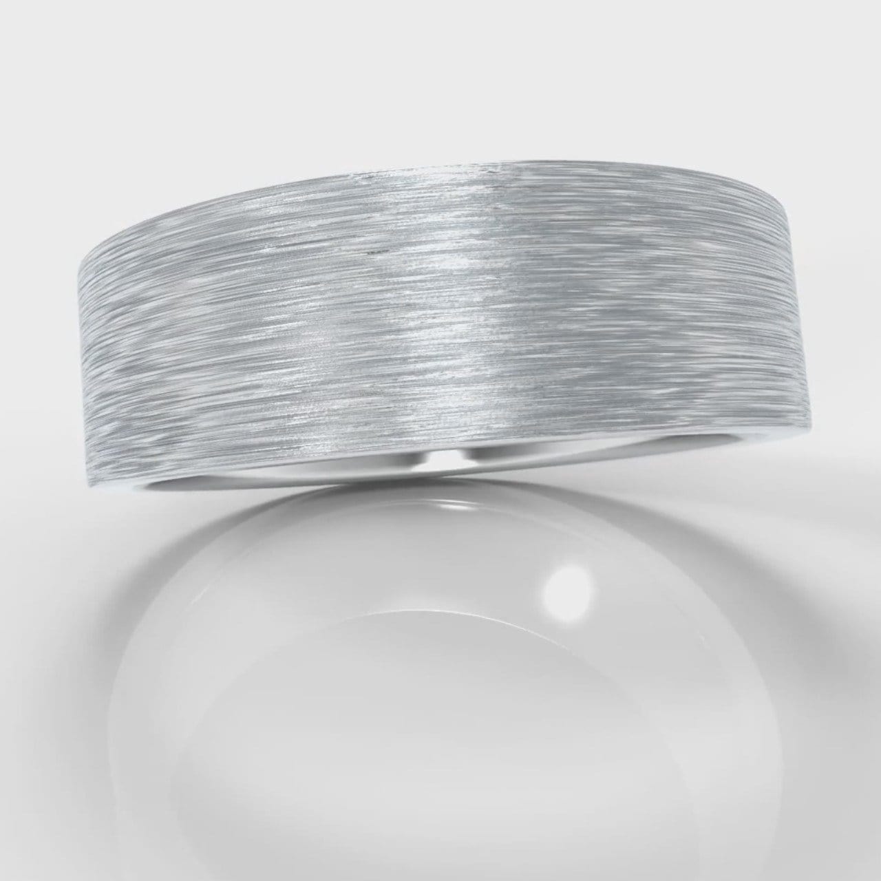 7mm Flat Top Comfort Fit Brushed Wedding Ring