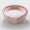 7mm Flat Top Comfort Fit Brushed Wedding Ring - Rose Gold