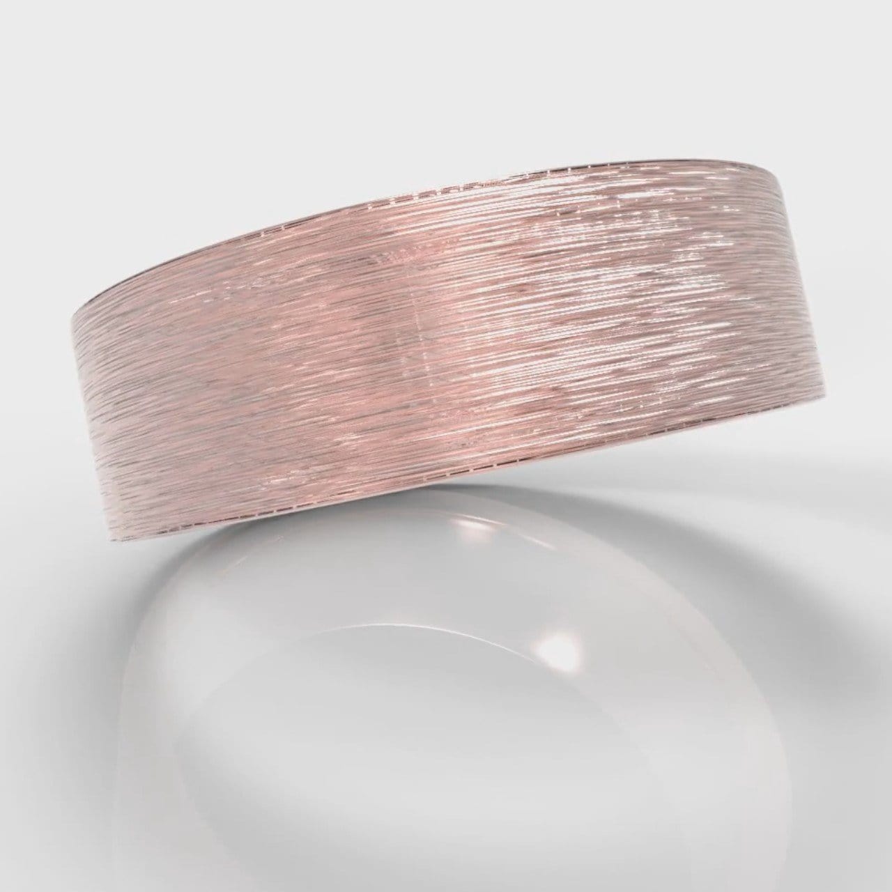 7mm Flat Top Comfort Fit Brushed Wedding Ring - Rose Gold