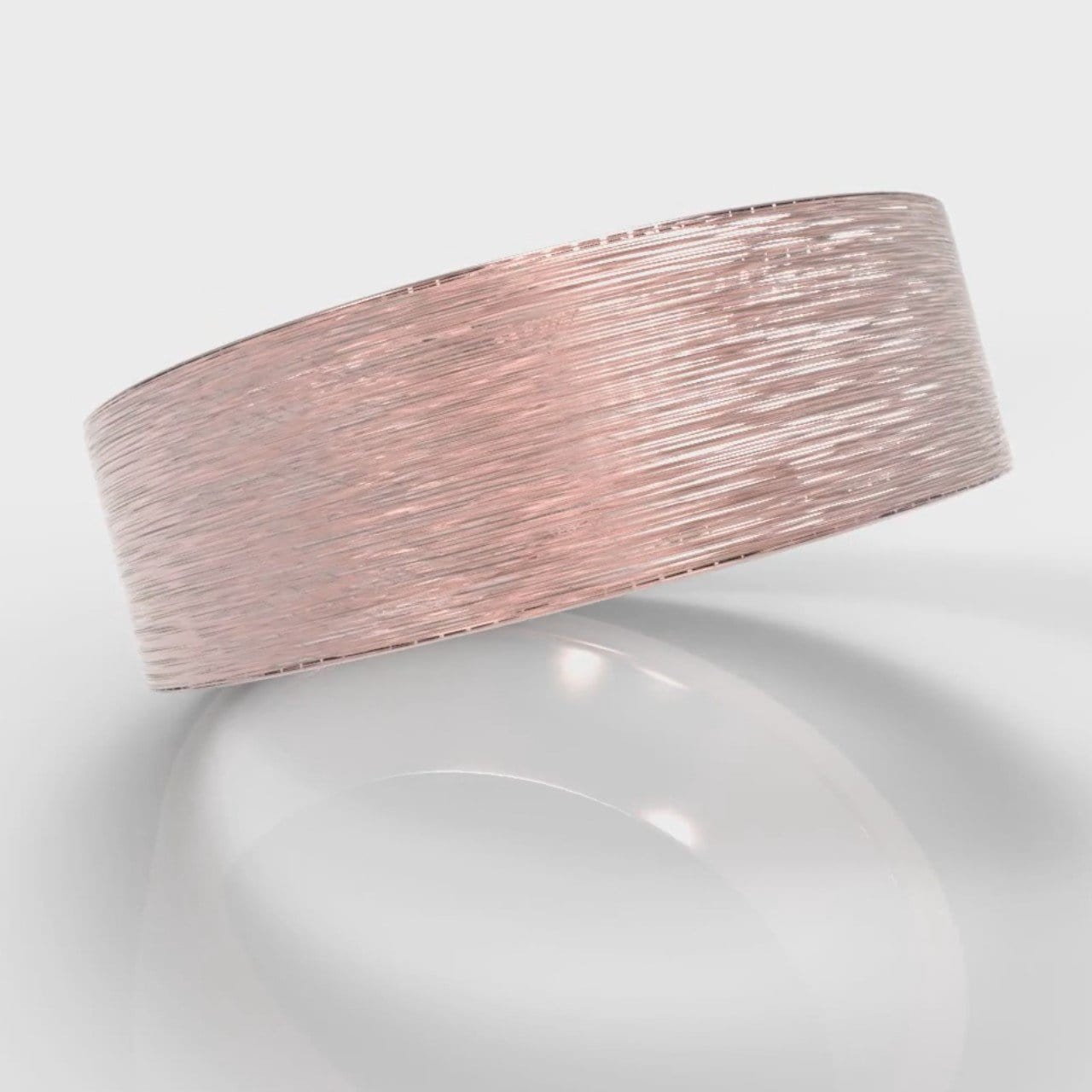 7mm Flat Top Comfort Fit Brushed Wedding Ring - Rose Gold