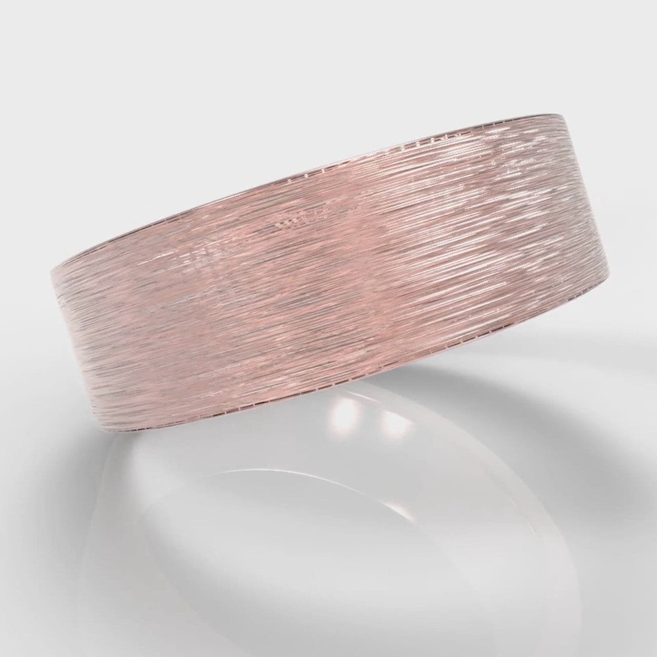 7mm Flat Top Comfort Fit Brushed Wedding Ring - Rose Gold