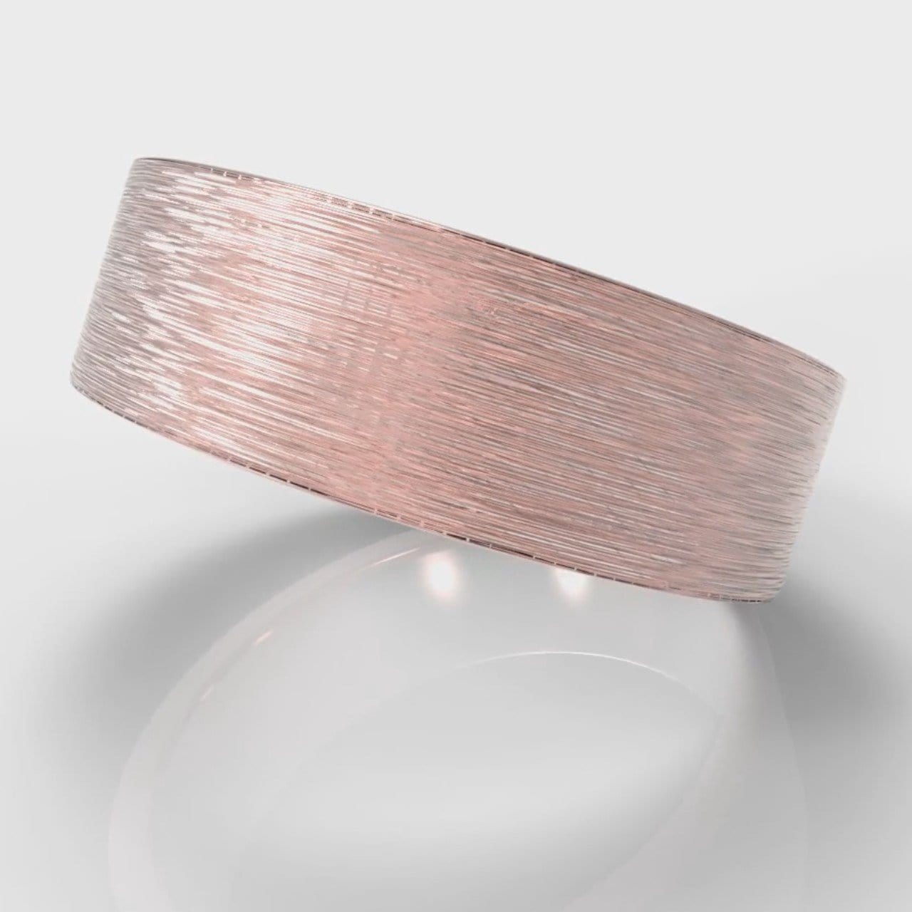 7mm Flat Top Comfort Fit Brushed Wedding Ring - Rose Gold