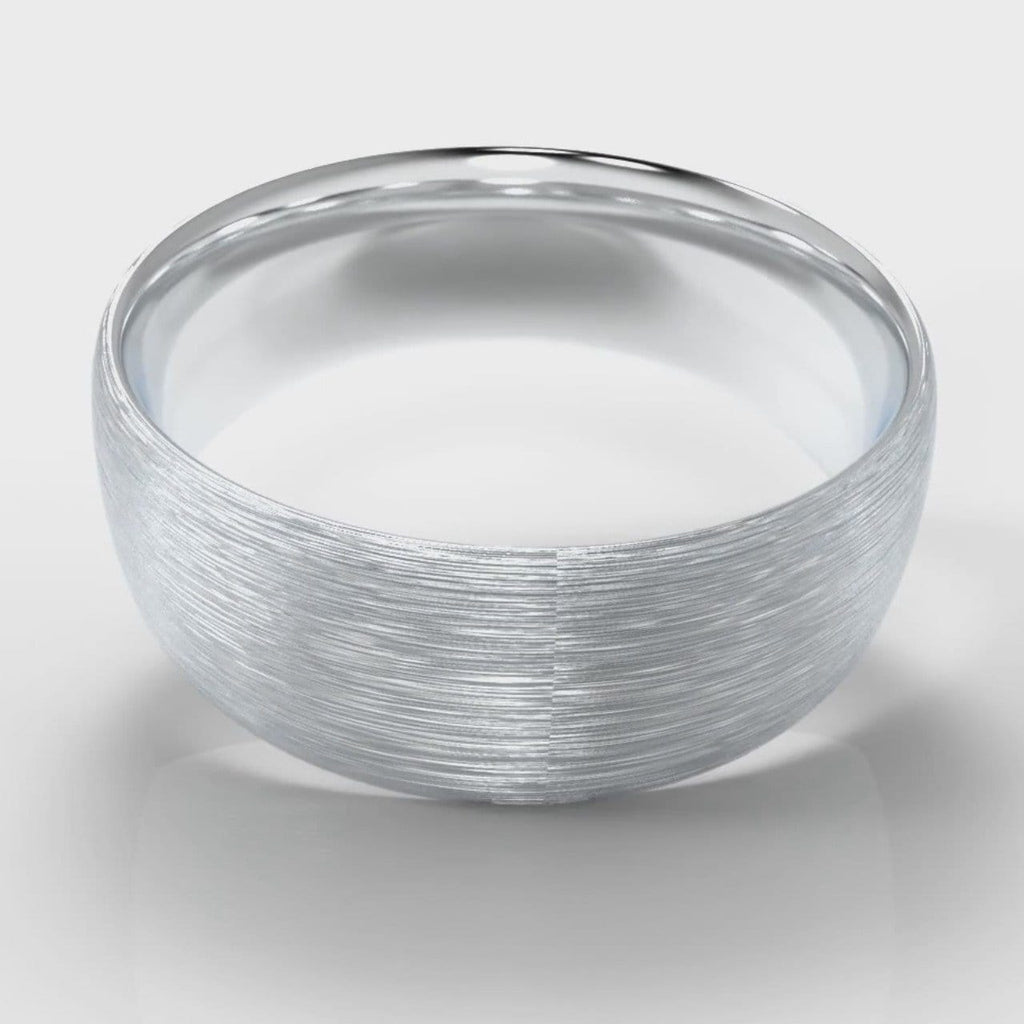 8mm Court Shaped Comfort Fit Brushed Wedding Ring