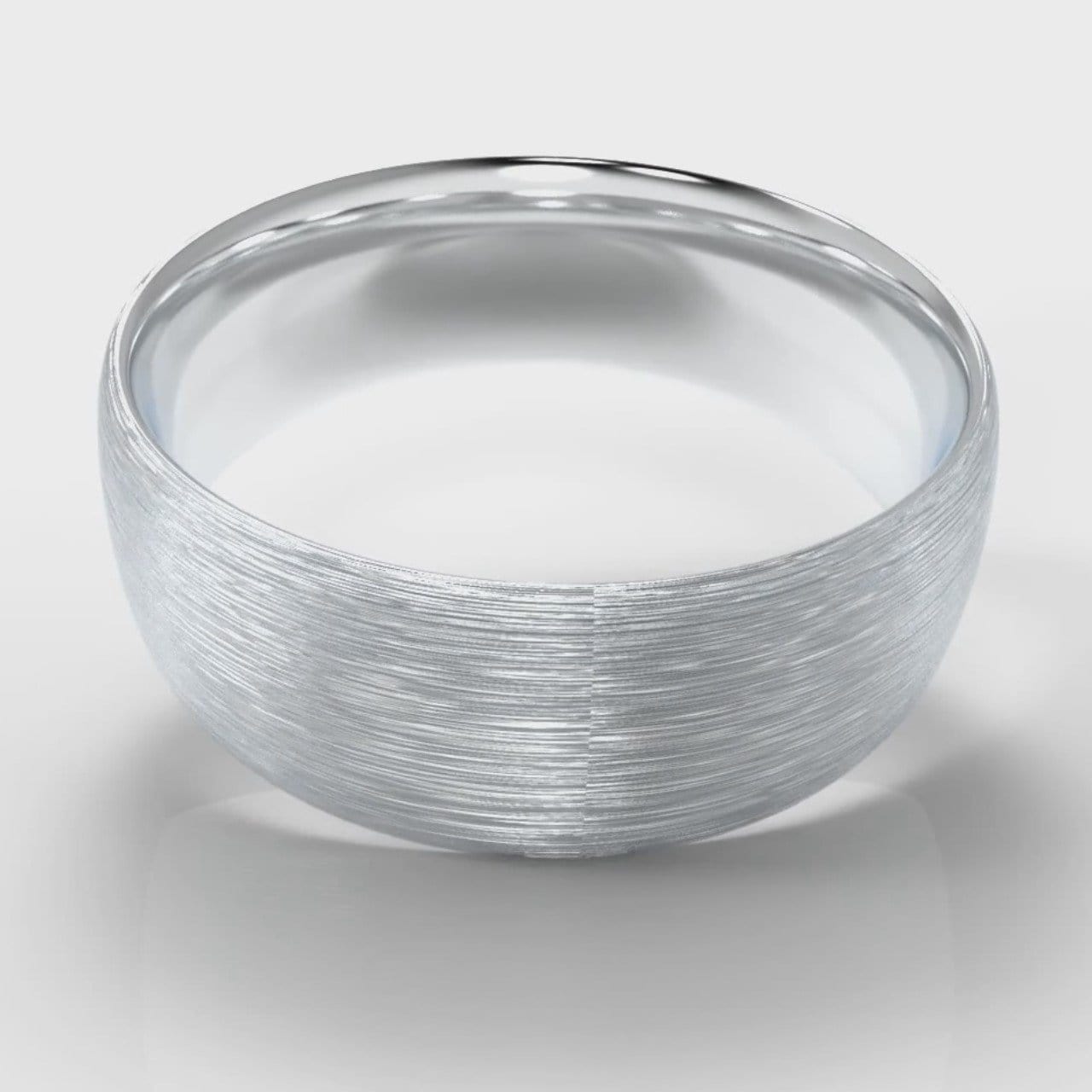 8mm Court Shaped Comfort Fit Brushed Wedding Ring