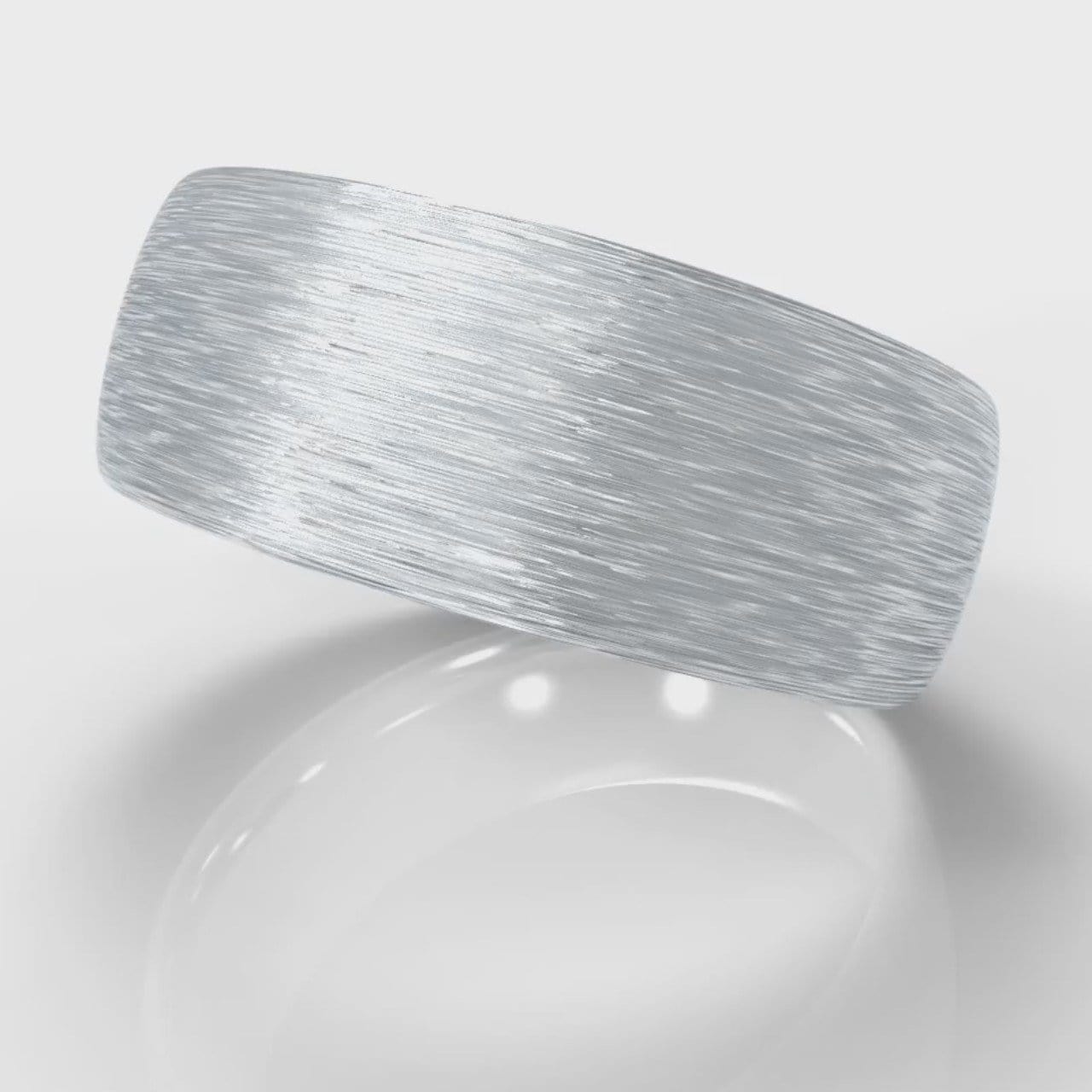 8mm Court Shaped Comfort Fit Brushed Wedding Ring