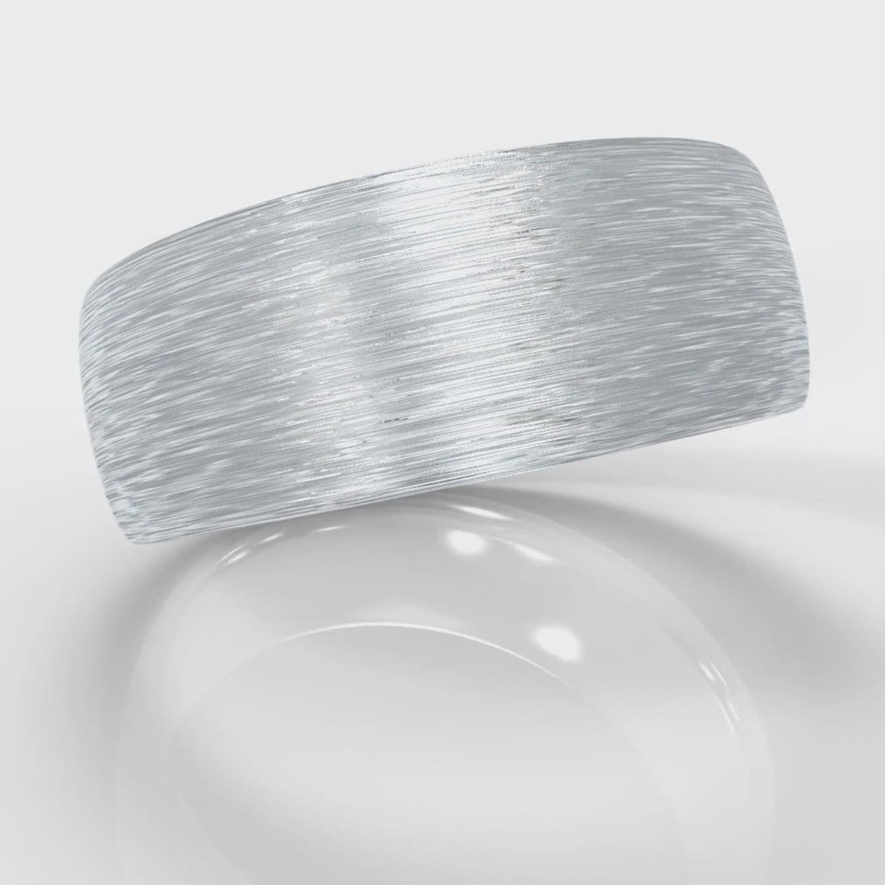 8mm Court Shaped Comfort Fit Brushed Wedding Ring
