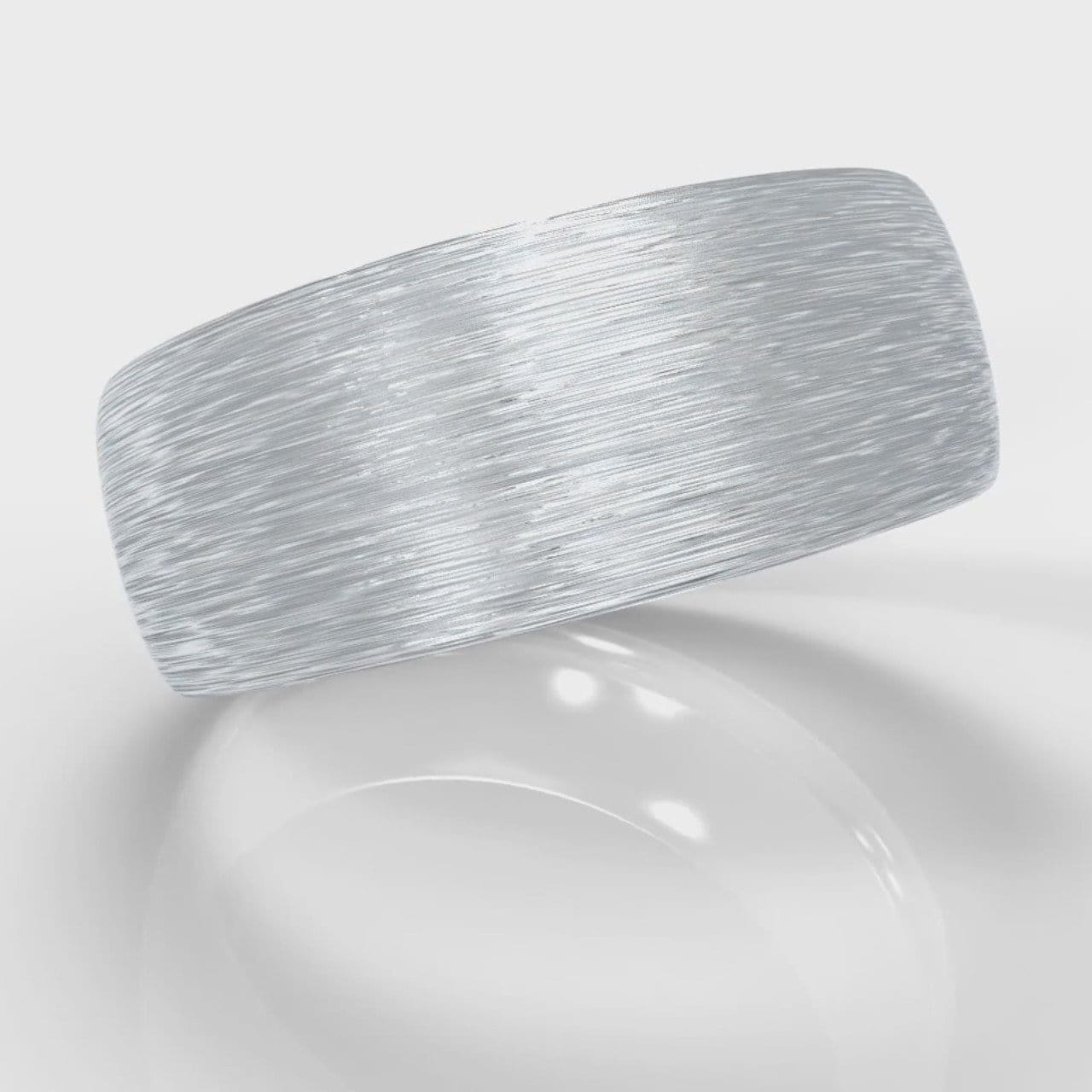8mm Court Shaped Comfort Fit Brushed Wedding Ring