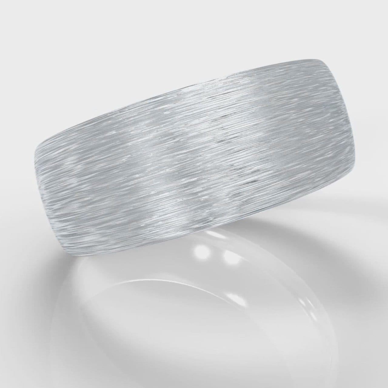 8mm Court Shaped Comfort Fit Brushed Wedding Ring