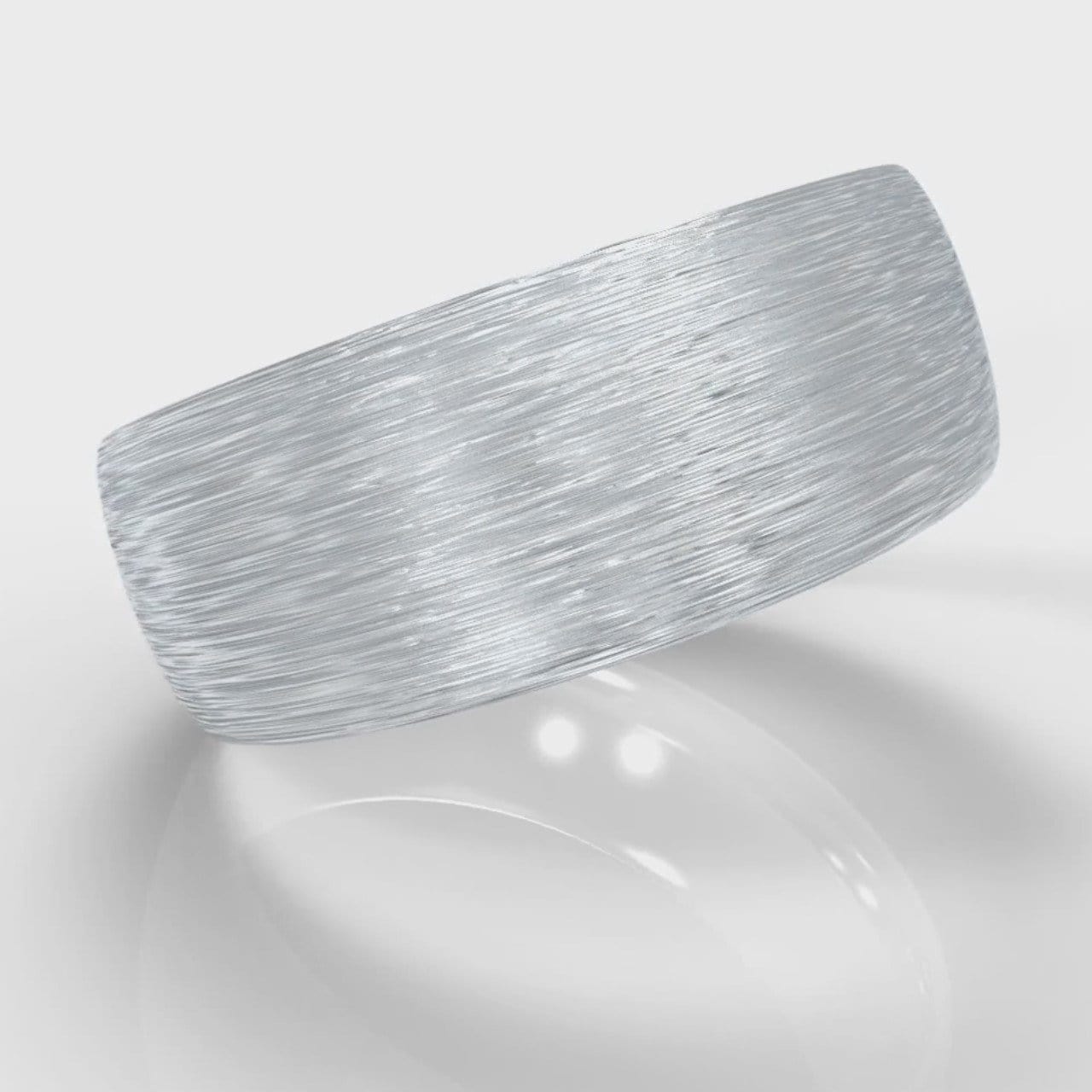8mm Court Shaped Comfort Fit Brushed Wedding Ring