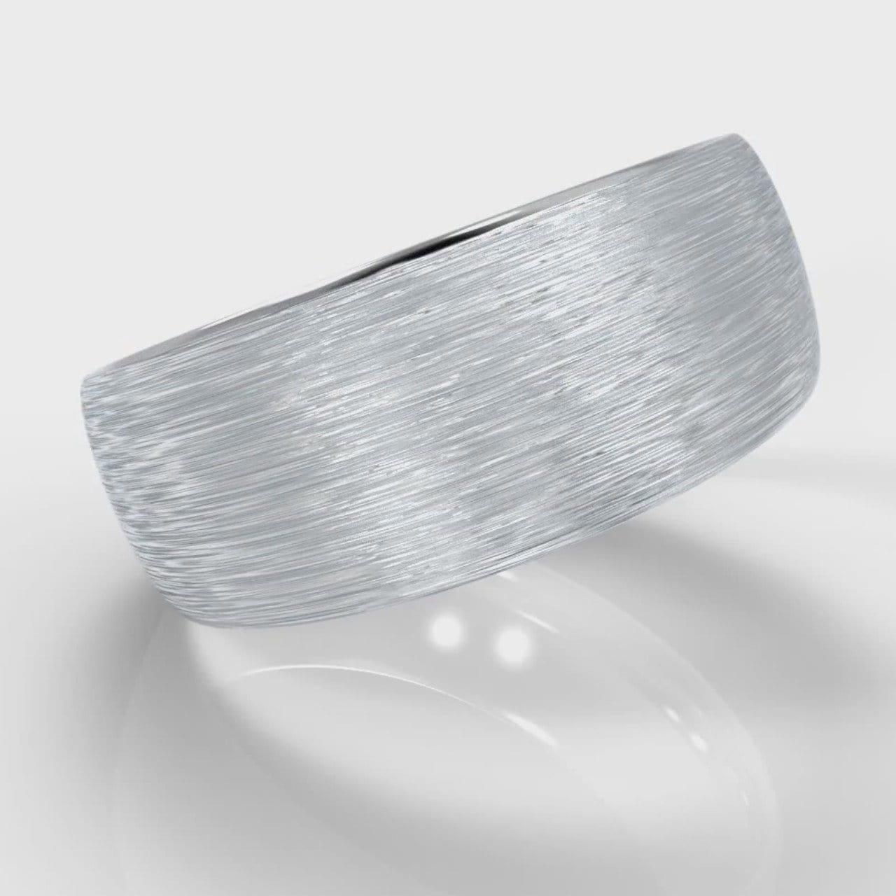 8mm Court Shaped Comfort Fit Brushed Wedding Ring