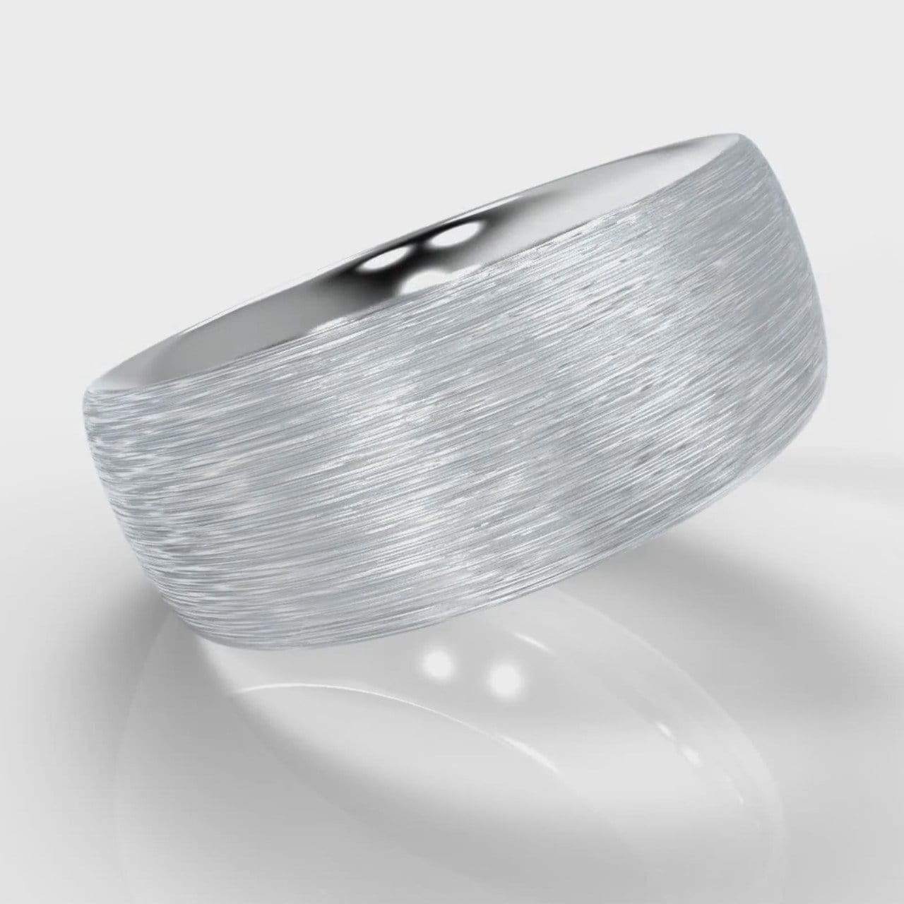 8mm Court Shaped Comfort Fit Brushed Wedding Ring