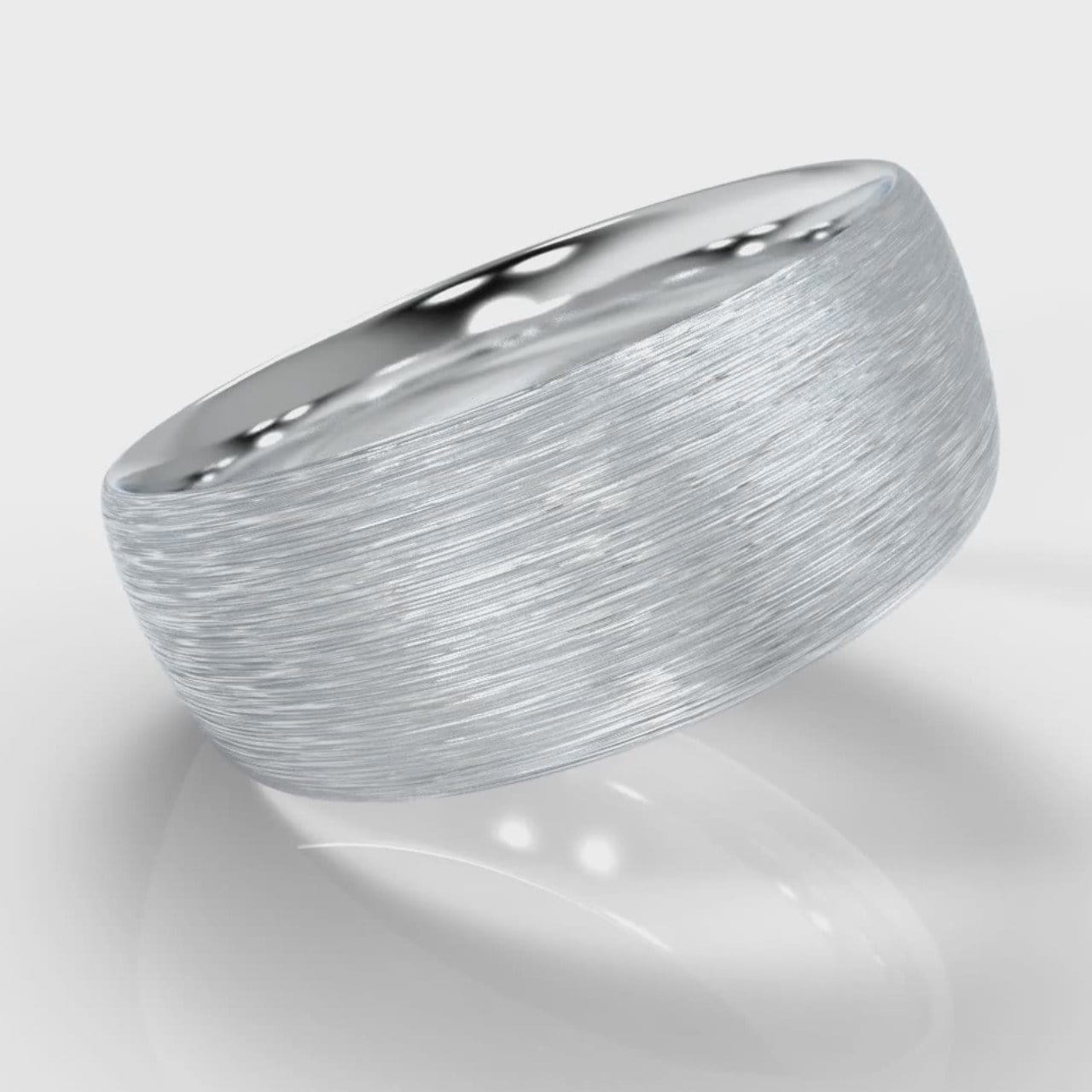8mm Court Shaped Comfort Fit Brushed Wedding Ring