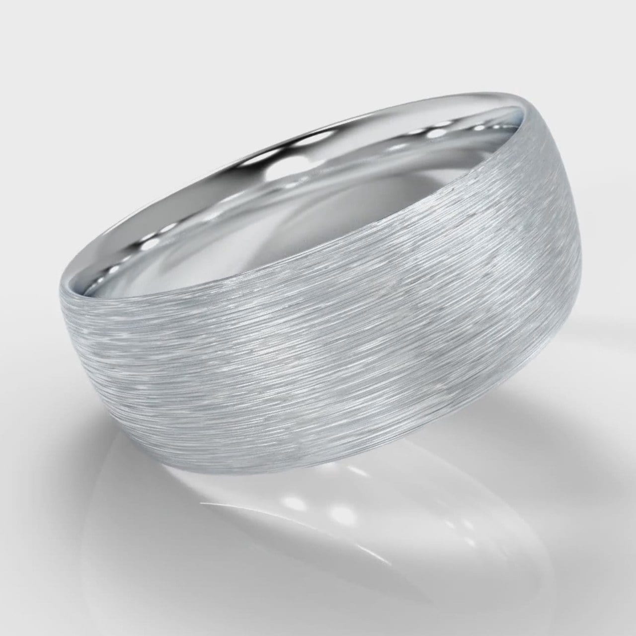 8mm Court Shaped Comfort Fit Brushed Wedding Ring
