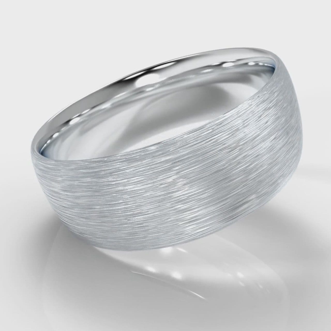 8mm Court Shaped Comfort Fit Brushed Wedding Ring