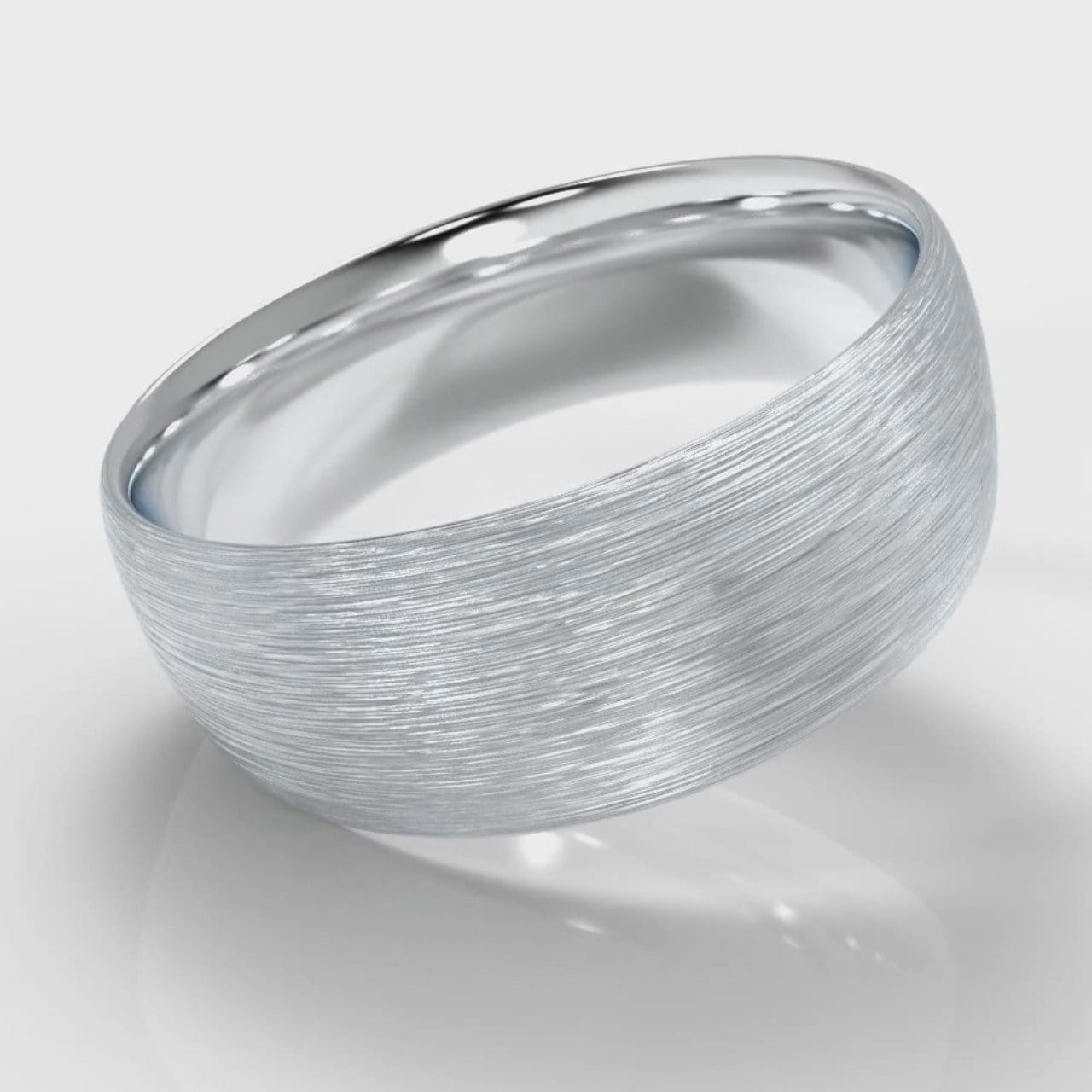 8mm Court Shaped Comfort Fit Brushed Wedding Ring