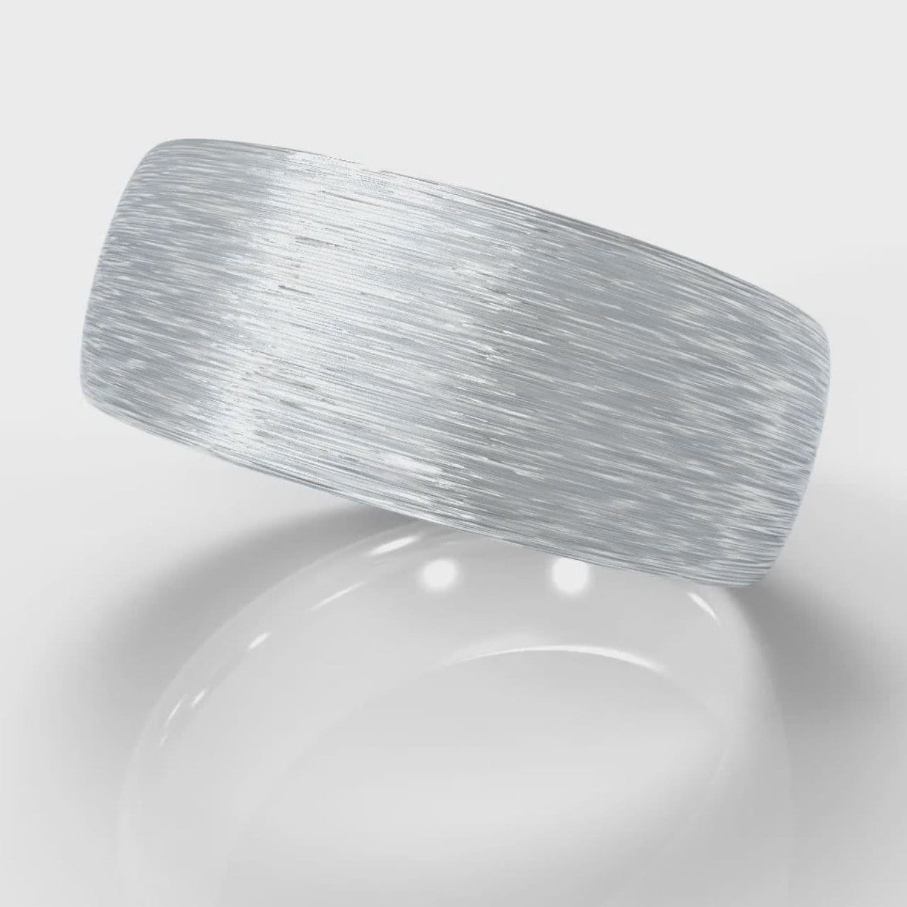 8mm Court Shaped Comfort Fit Brushed Wedding Ring