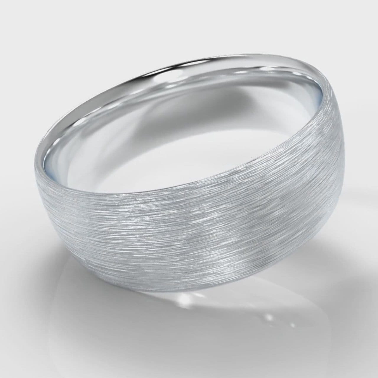 8mm Court Shaped Comfort Fit Brushed Wedding Ring