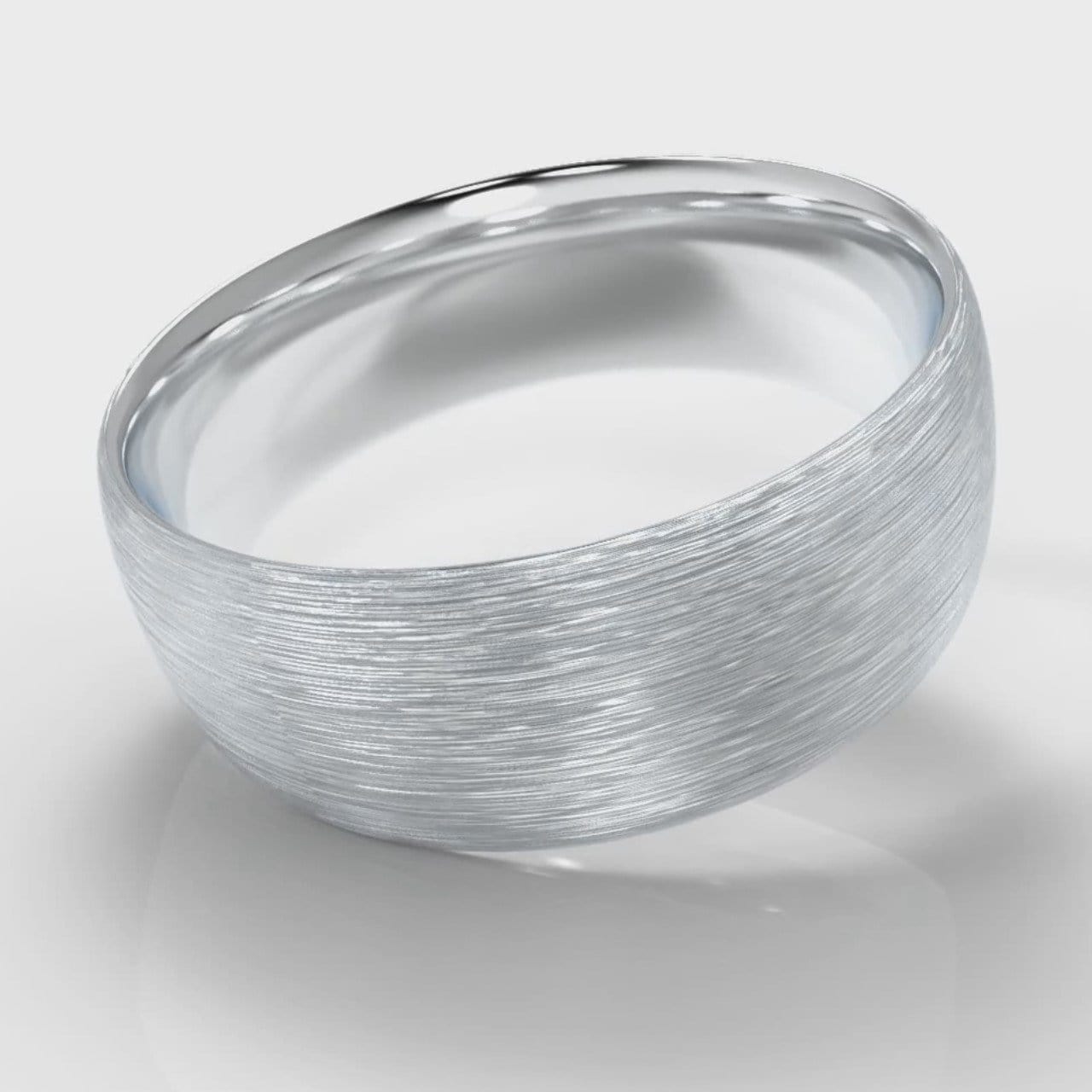 8mm Court Shaped Comfort Fit Brushed Wedding Ring
