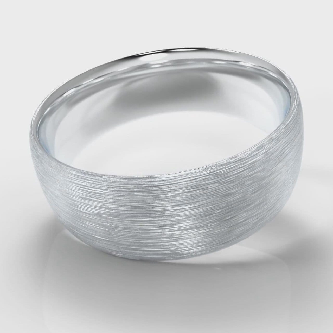 8mm Court Shaped Comfort Fit Brushed Wedding Ring