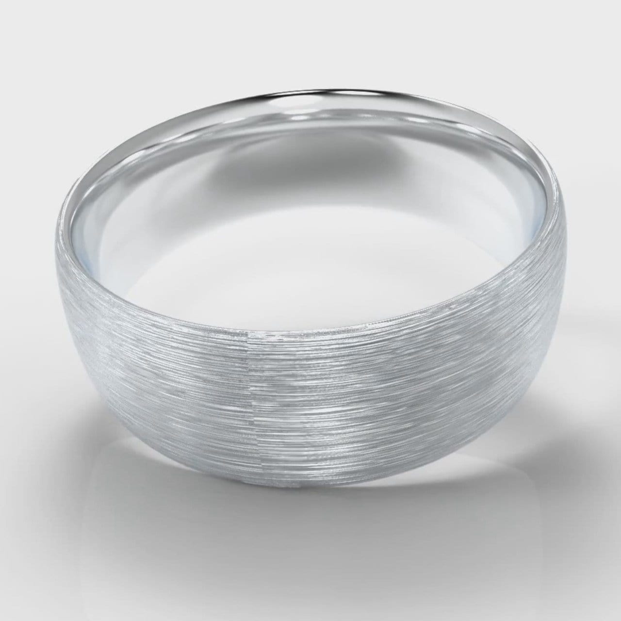 8mm Court Shaped Comfort Fit Brushed Wedding Ring