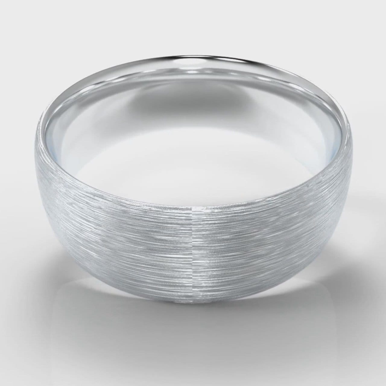8mm Court Shaped Comfort Fit Brushed Wedding Ring