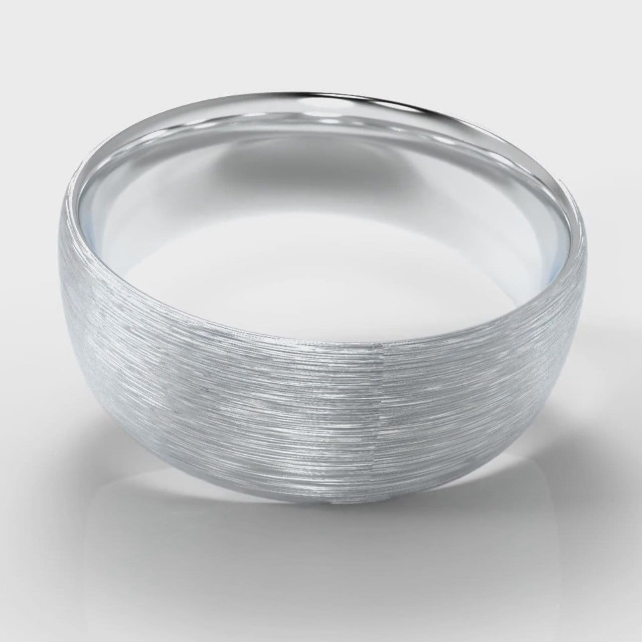 8mm Court Shaped Comfort Fit Brushed Wedding Ring