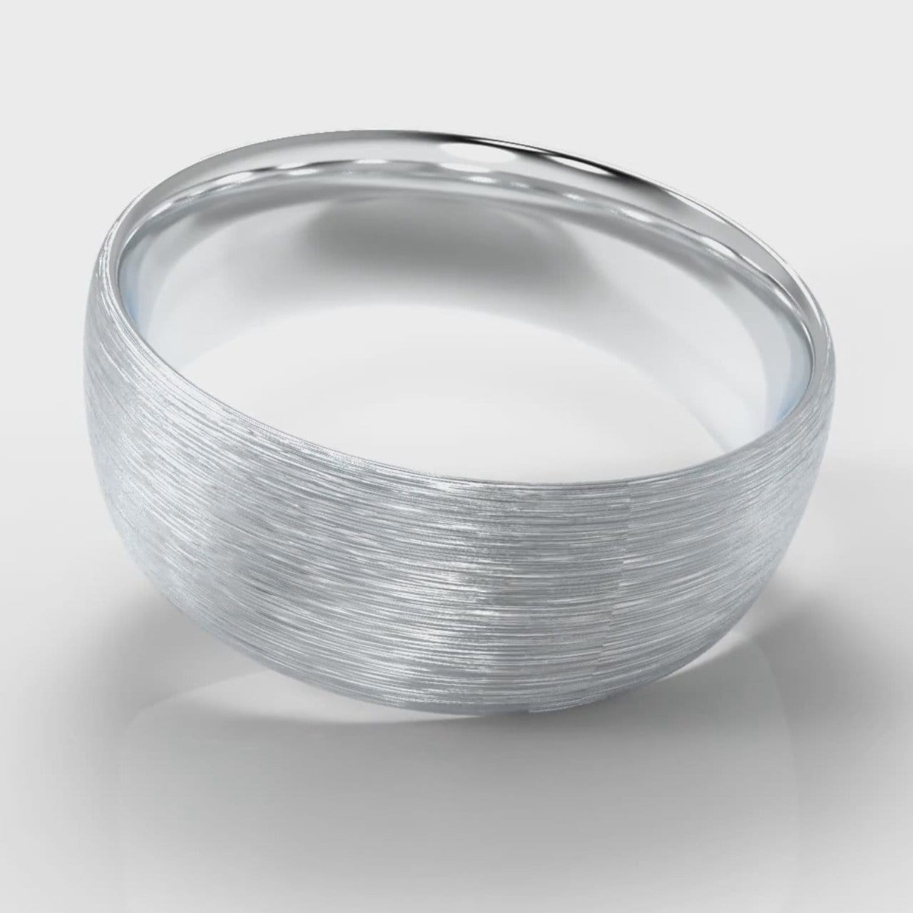 8mm Court Shaped Comfort Fit Brushed Wedding Ring