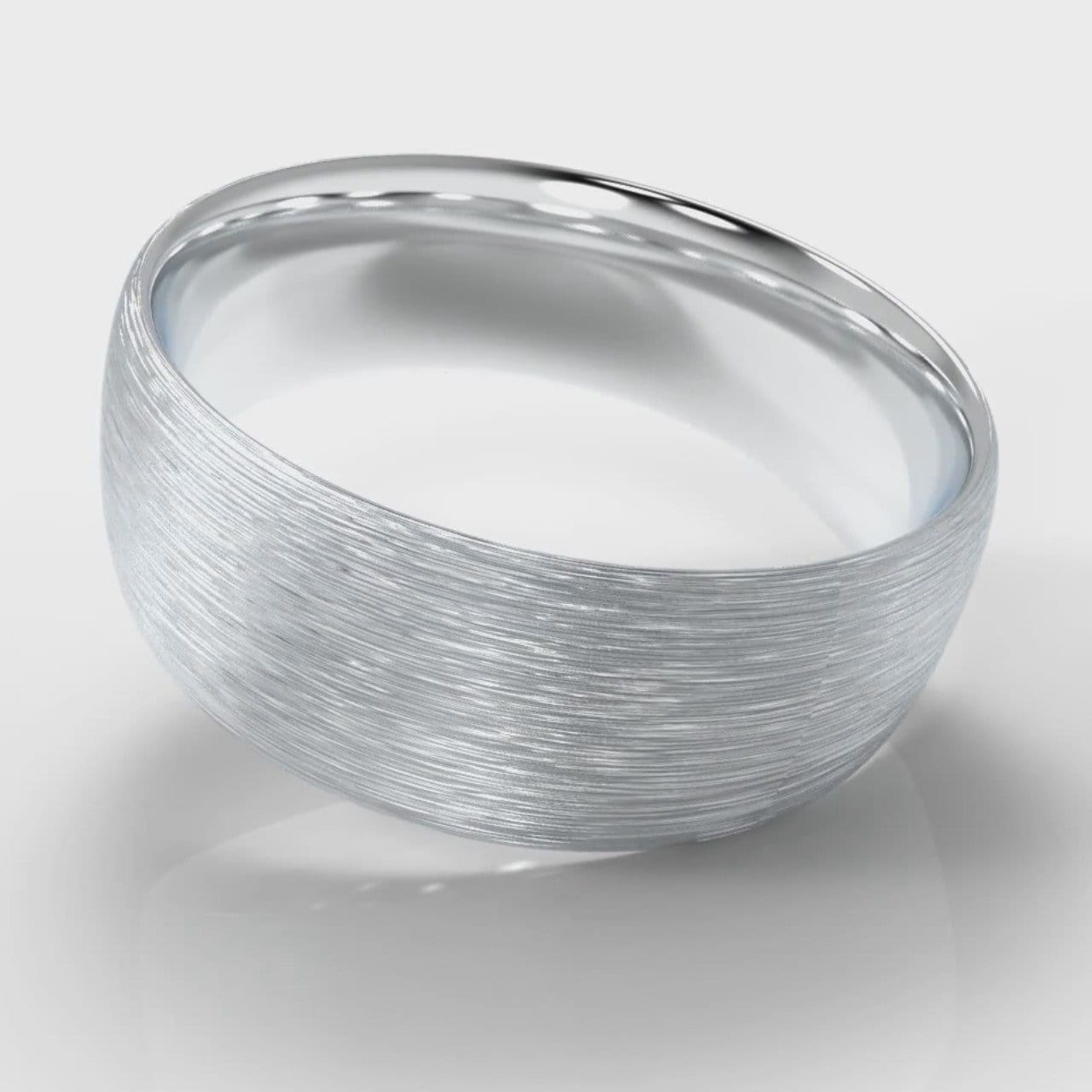 8mm Court Shaped Comfort Fit Brushed Wedding Ring