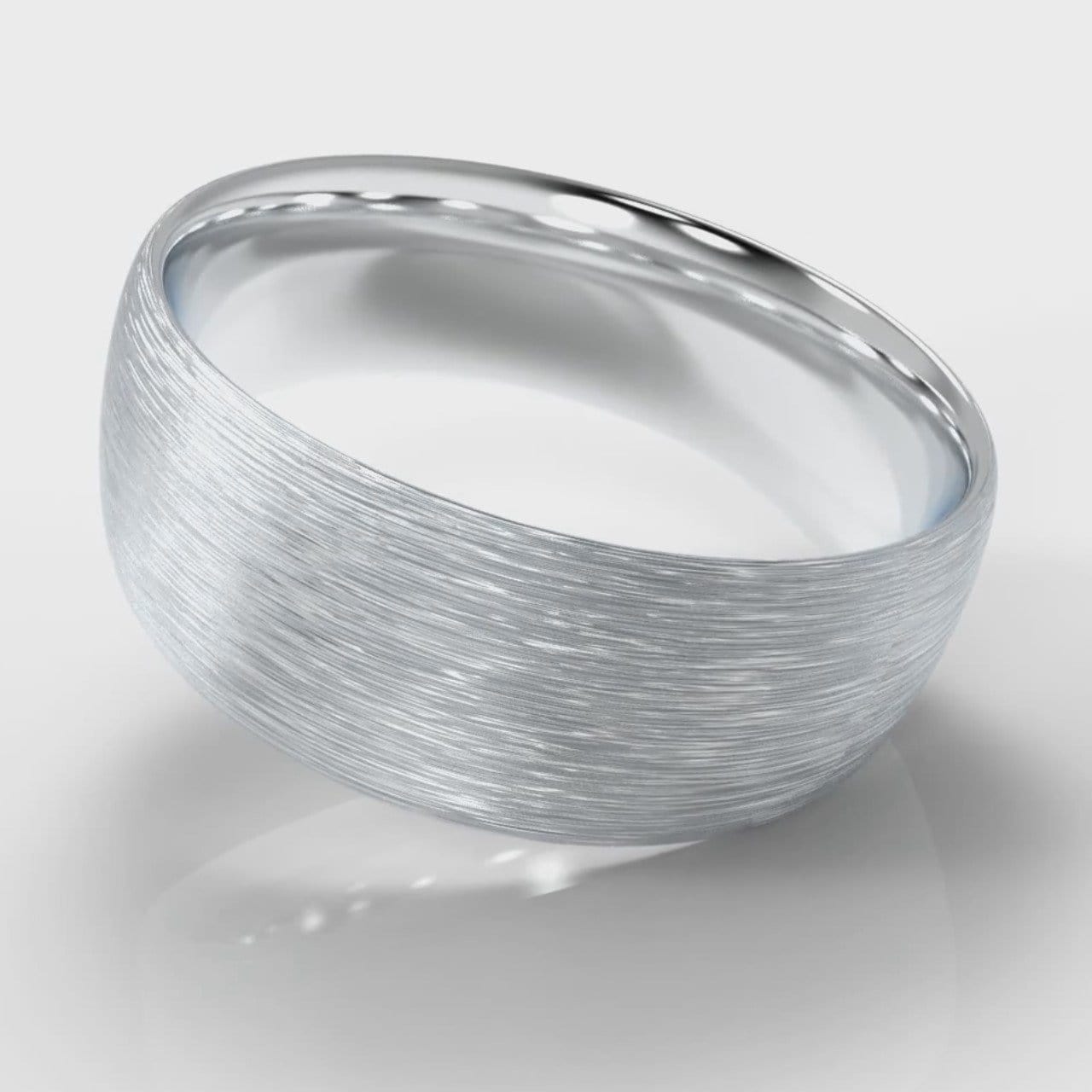 8mm Court Shaped Comfort Fit Brushed Wedding Ring