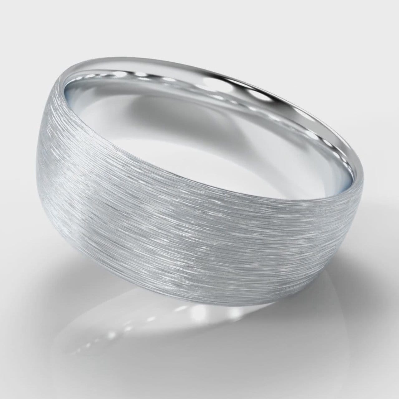 8mm Court Shaped Comfort Fit Brushed Wedding Ring