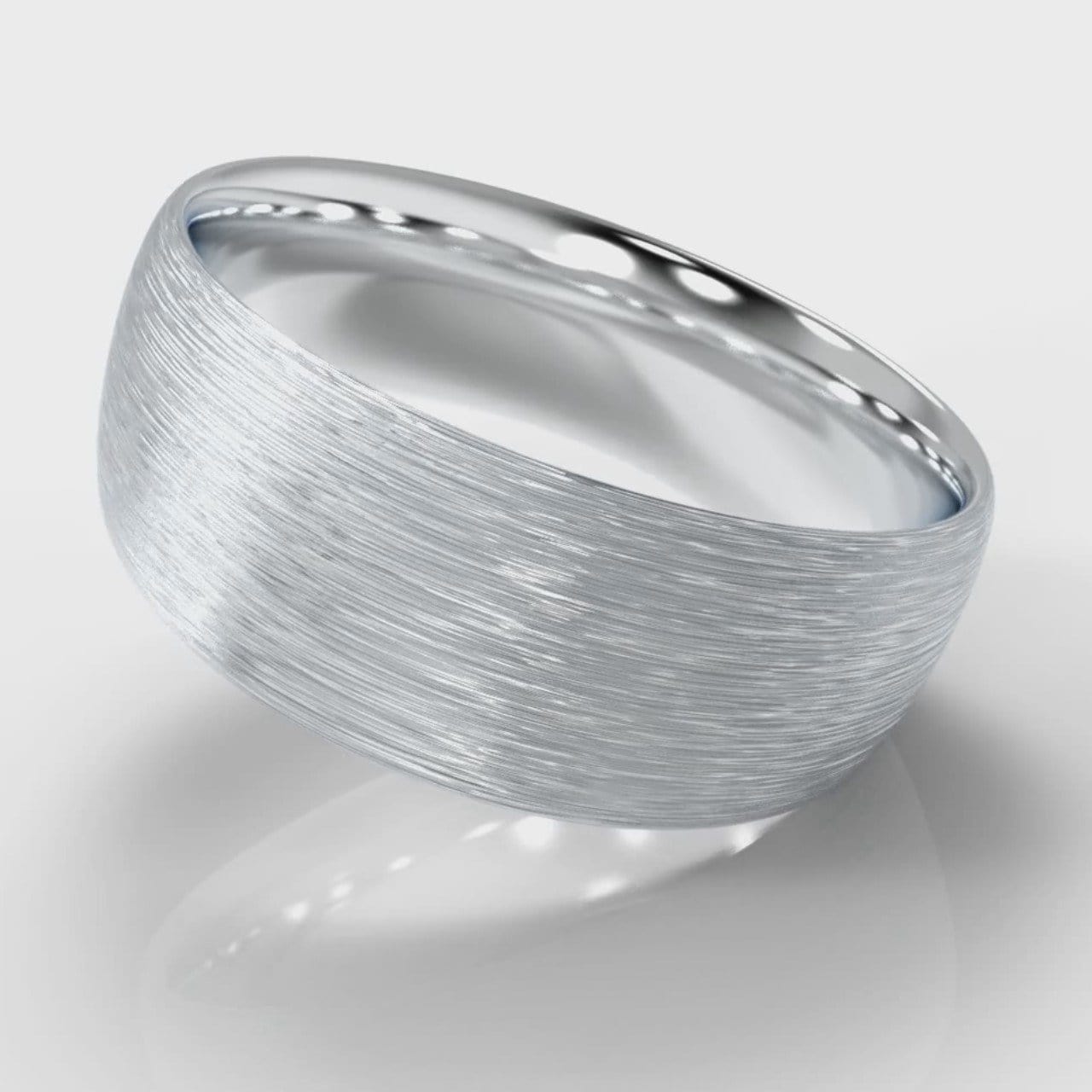 8mm Court Shaped Comfort Fit Brushed Wedding Ring