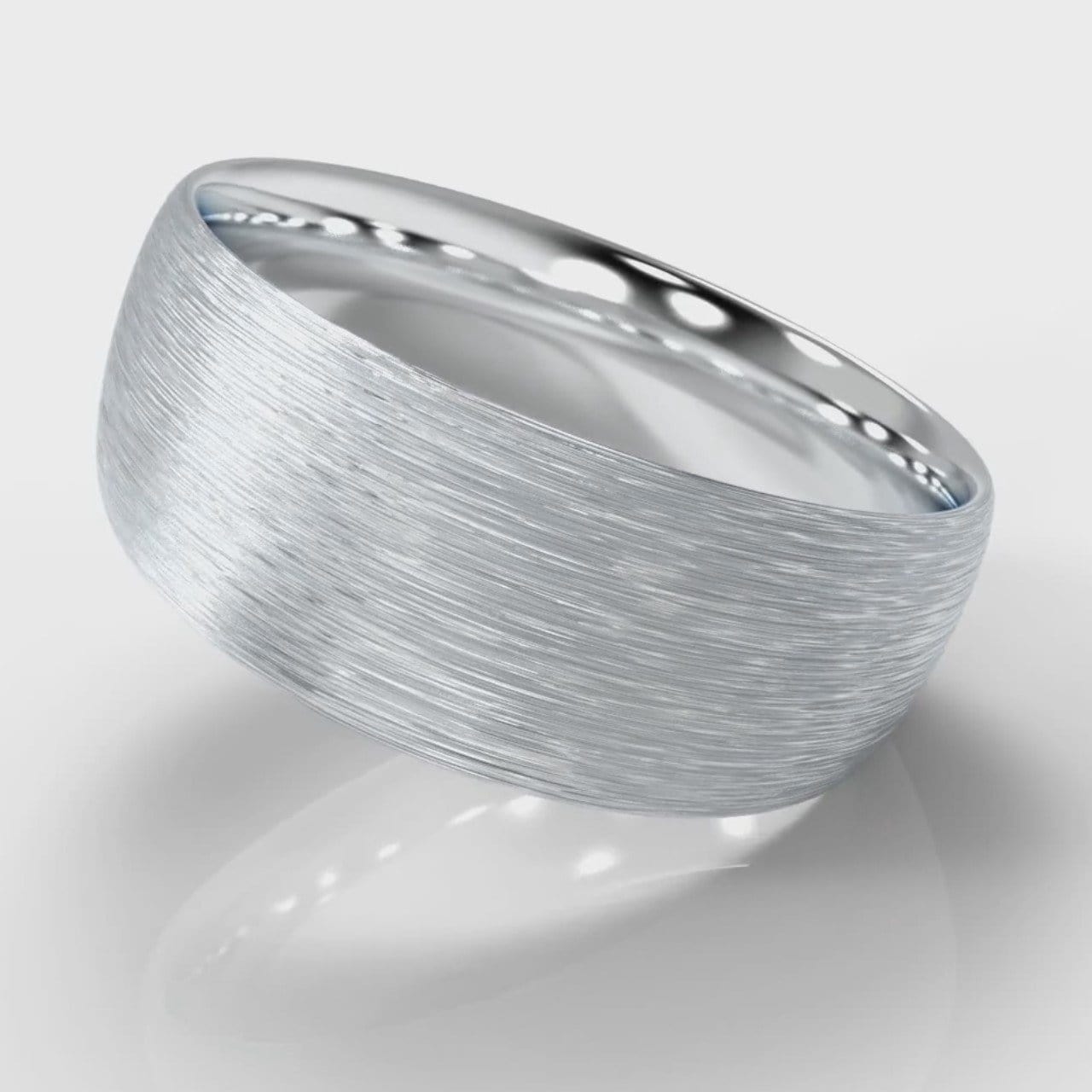 8mm Court Shaped Comfort Fit Brushed Wedding Ring