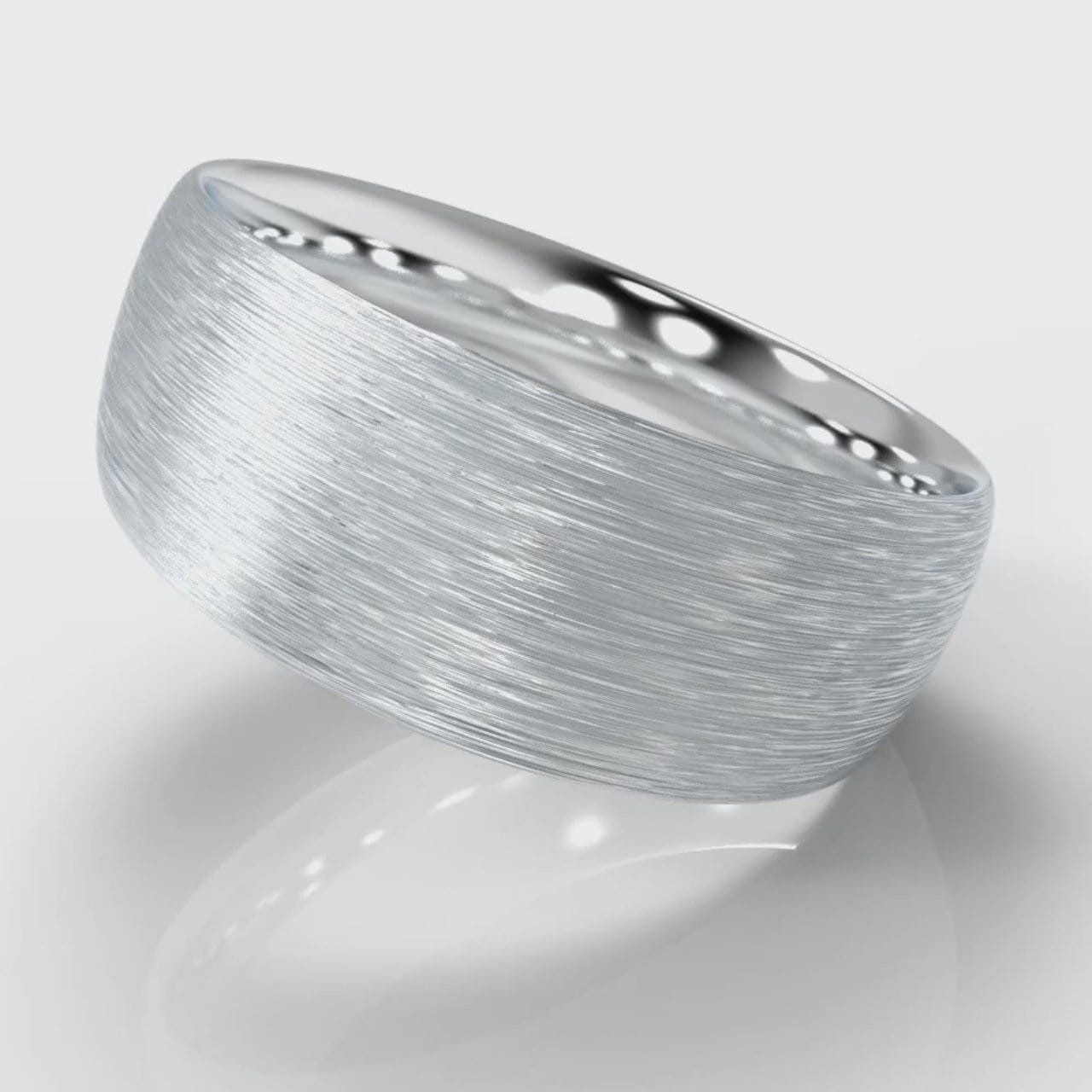 8mm Court Shaped Comfort Fit Brushed Wedding Ring