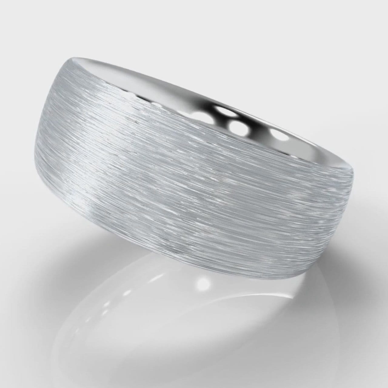 8mm Court Shaped Comfort Fit Brushed Wedding Ring
