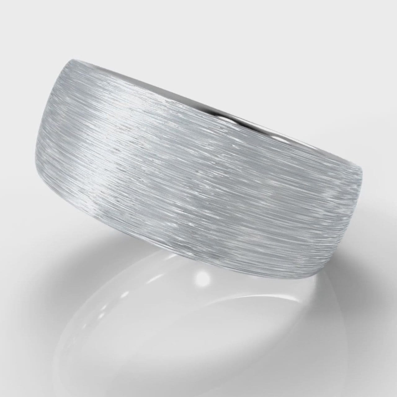 8mm Court Shaped Comfort Fit Brushed Wedding Ring