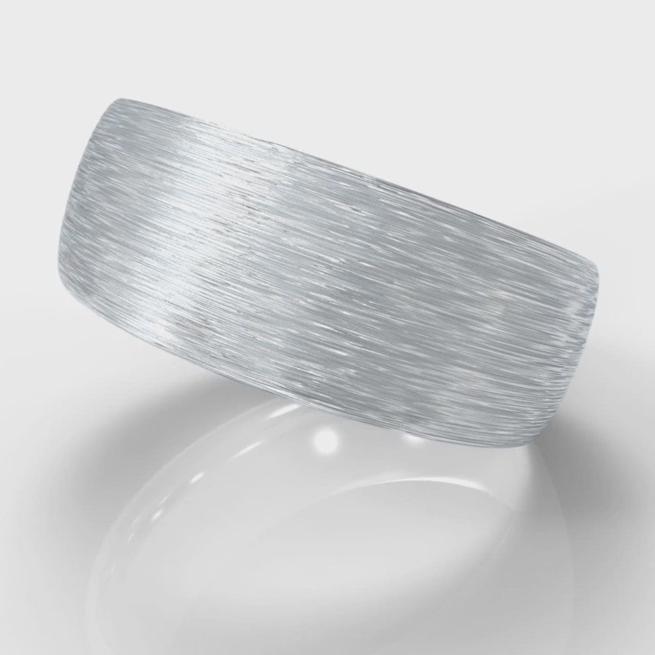 8mm Court Shaped Comfort Fit Brushed Wedding Ring