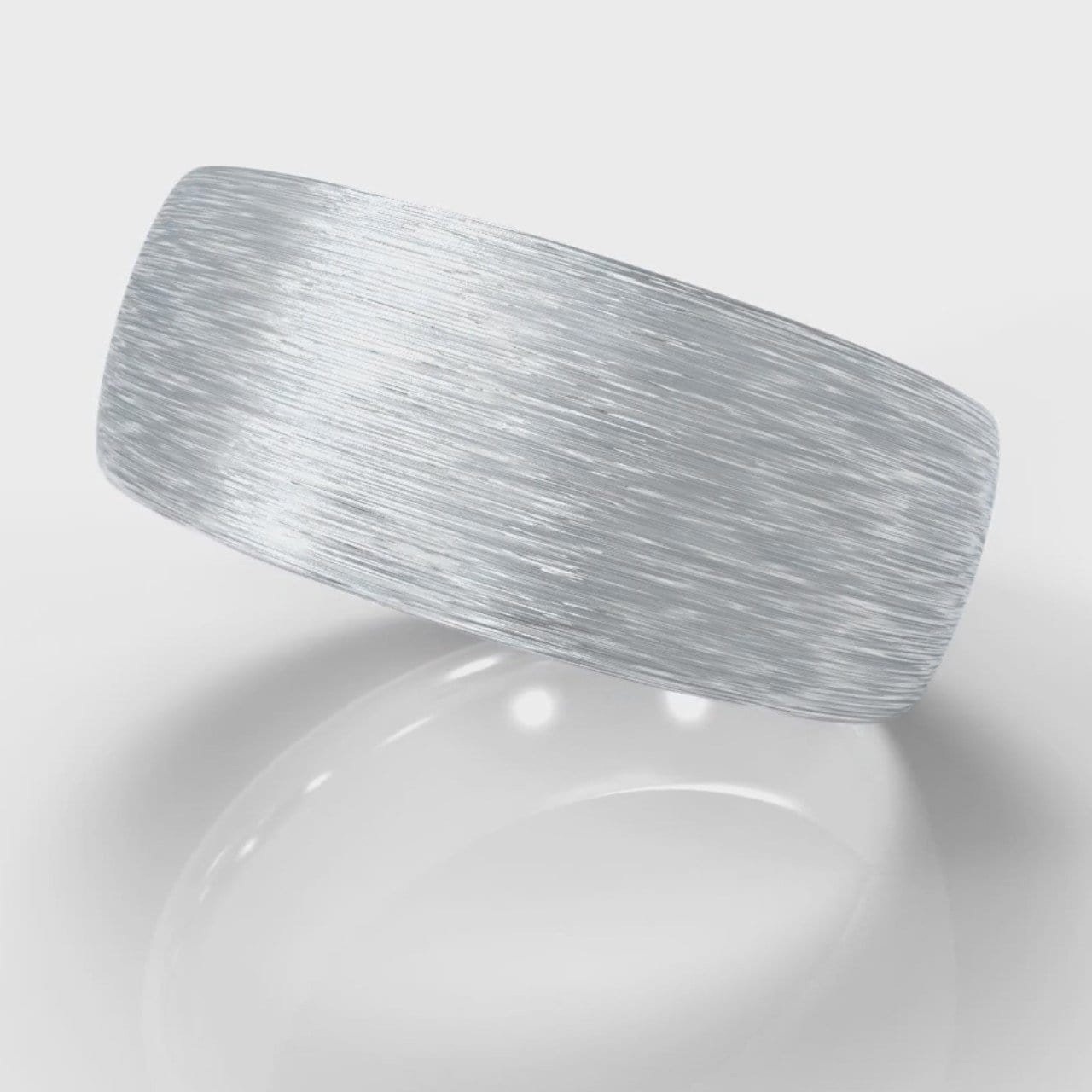 8mm Court Shaped Comfort Fit Brushed Wedding Ring