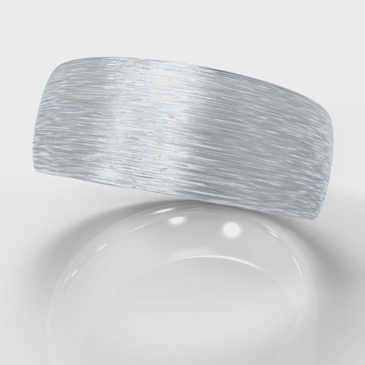 8mm Court Shaped Comfort Fit Brushed Wedding Ring