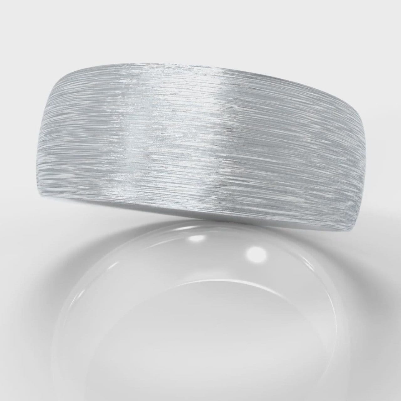 8mm Court Shaped Comfort Fit Brushed Wedding Ring