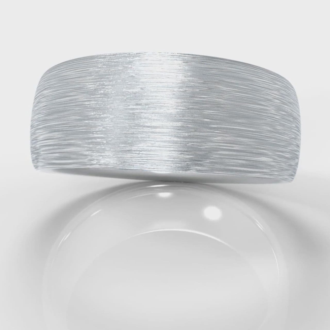 8mm Court Shaped Comfort Fit Brushed Wedding Ring