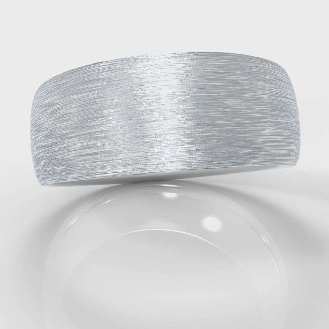 8mm Court Shaped Comfort Fit Brushed Wedding Ring