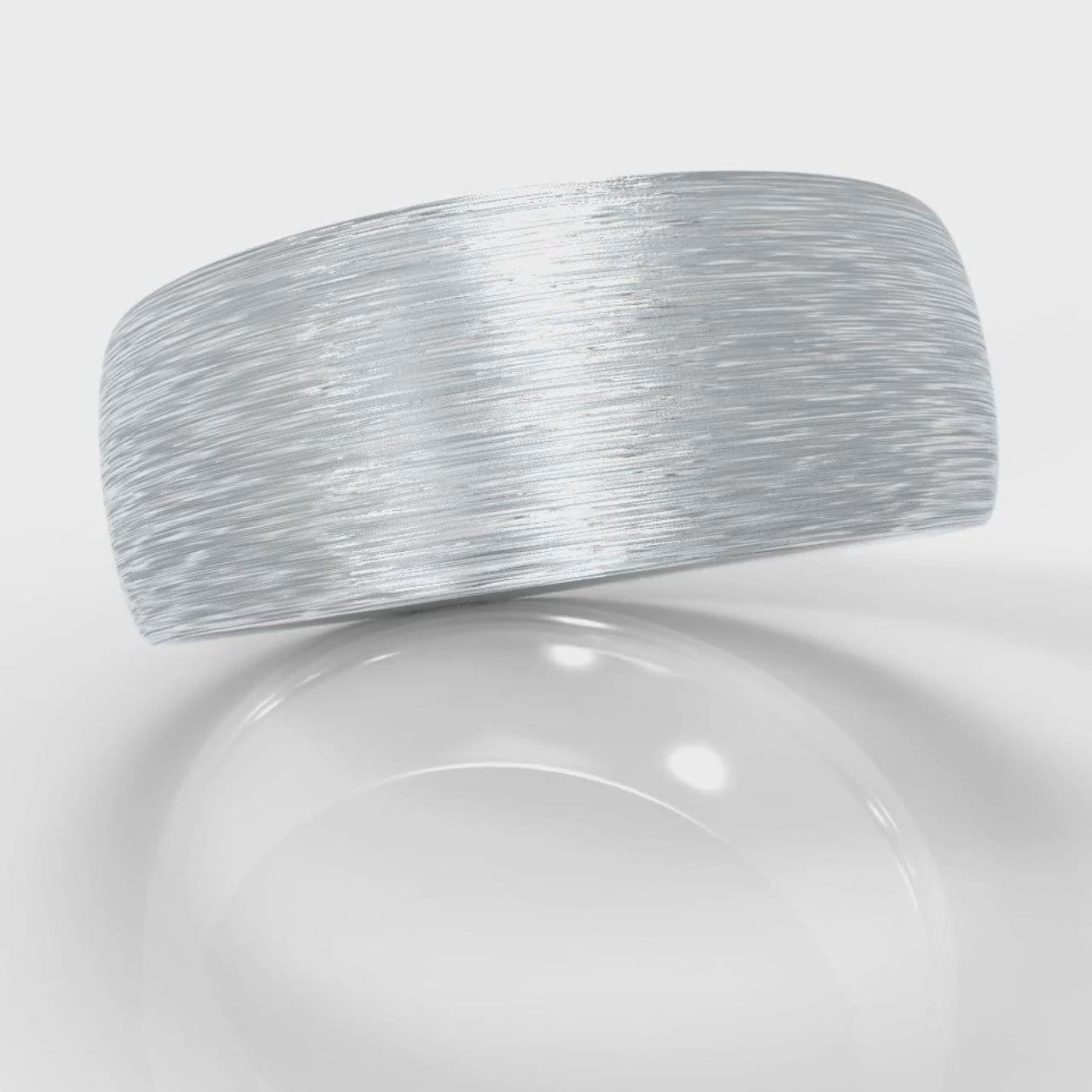 8mm Court Shaped Comfort Fit Brushed Wedding Ring