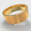 8mm Flat Top Comfort Fit Brushed Wedding Ring - Yellow Gold