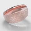 8mm Court Shaped Comfort Fit Brushed Wedding Ring - Rose Gold