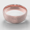 8mm Court Shaped Comfort Fit Brushed Wedding Ring - Rose Gold