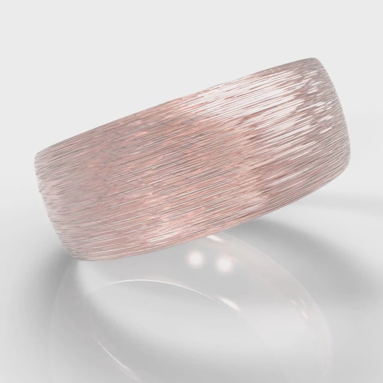 8mm Court Shaped Comfort Fit Brushed Wedding Ring - Rose Gold